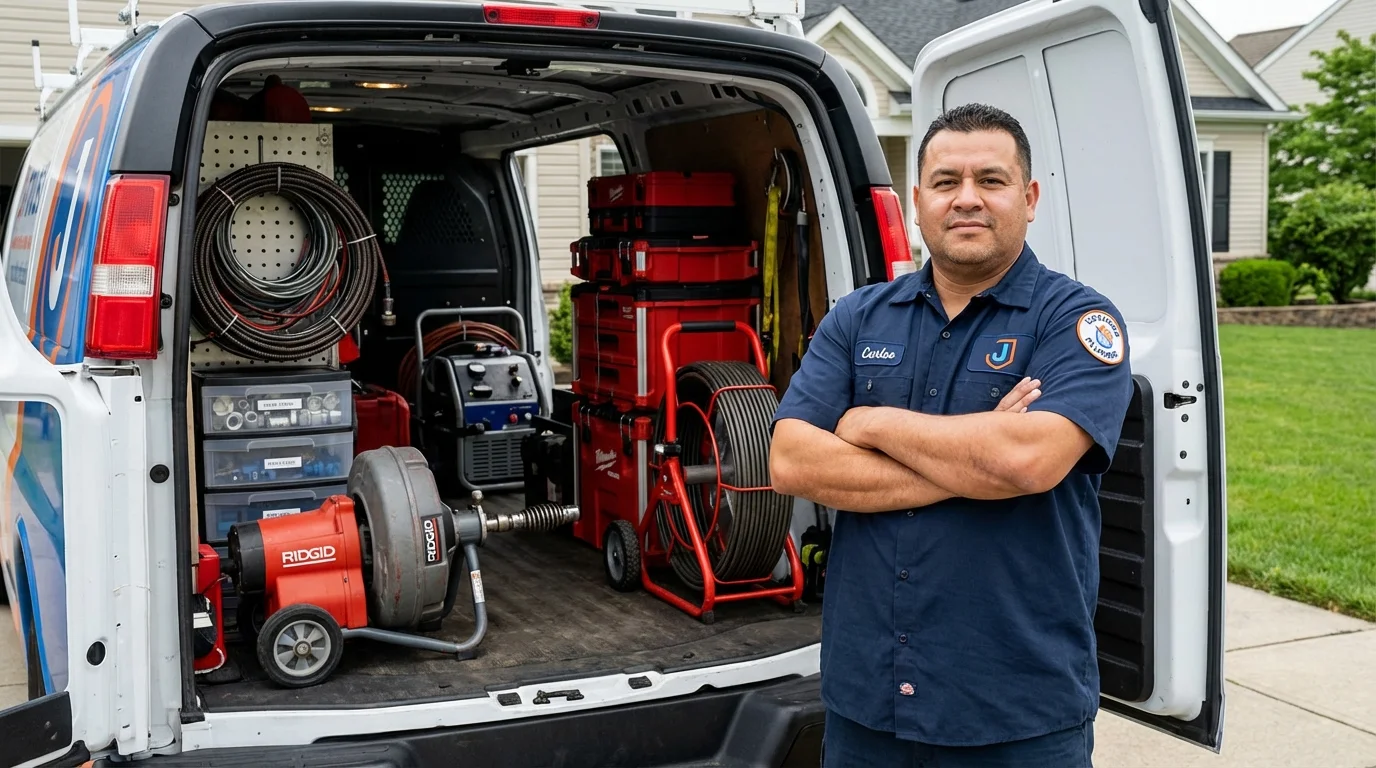 Professional drain cleaning equipment and Johns Plumbing LLC plumber in Jesup